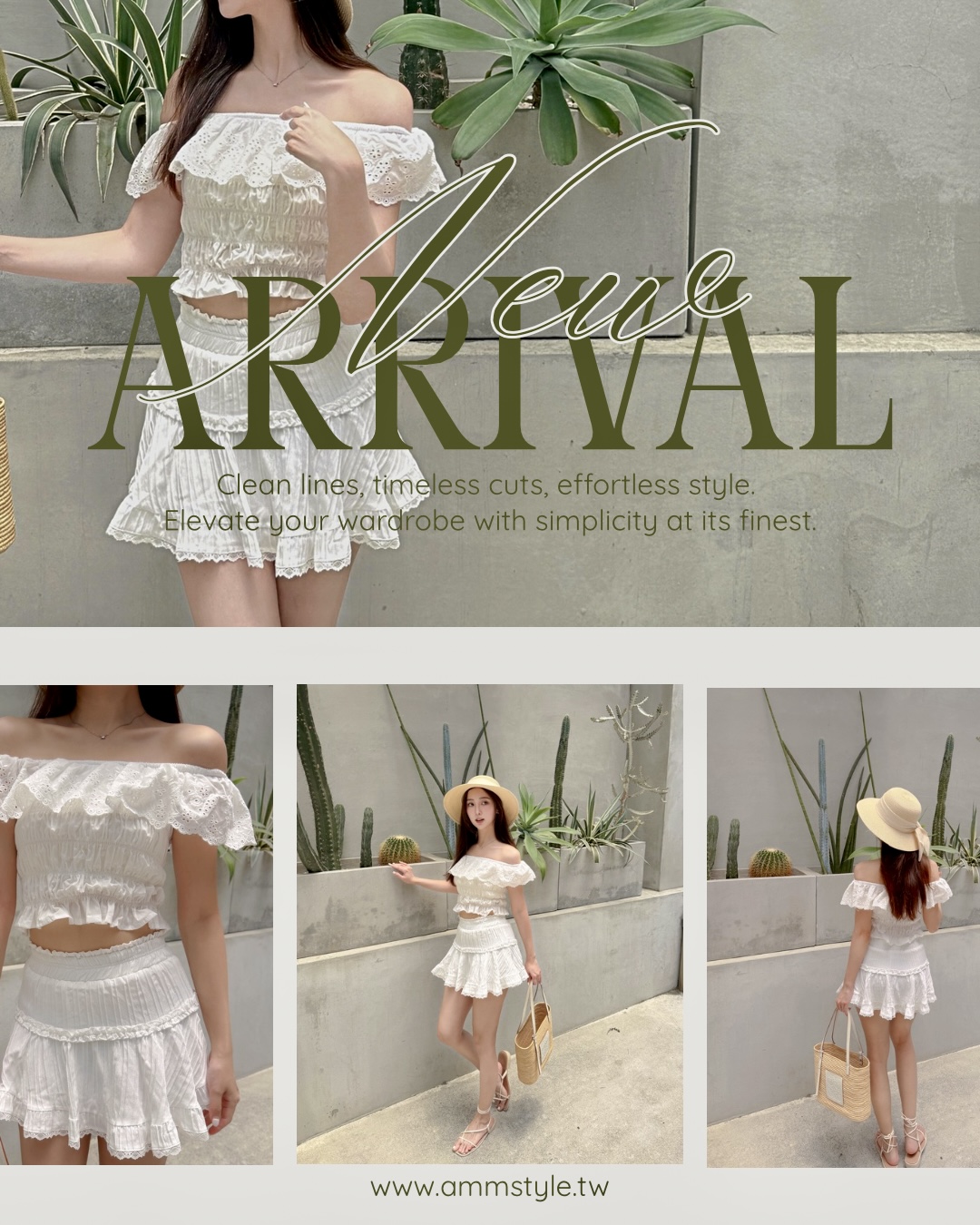 White and Green Minimalist New Arrival Fashion Instagram Post